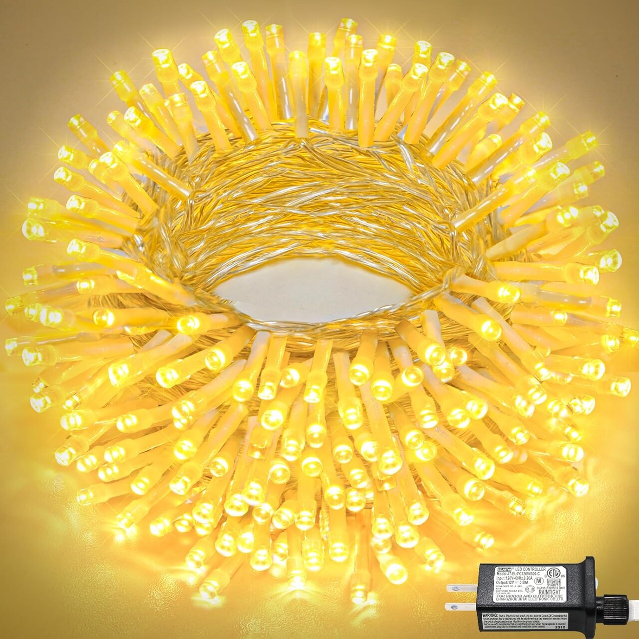 66FT 200 LED Christmas Lights, Warm White Plug-in String Lights for Indoor & Outdoor, Waterproof, 8 Modes, Timer & Memory Function, Connectable Twinkle Lights for Tree, Garden, Wedding, Party Decorations (Warm White)